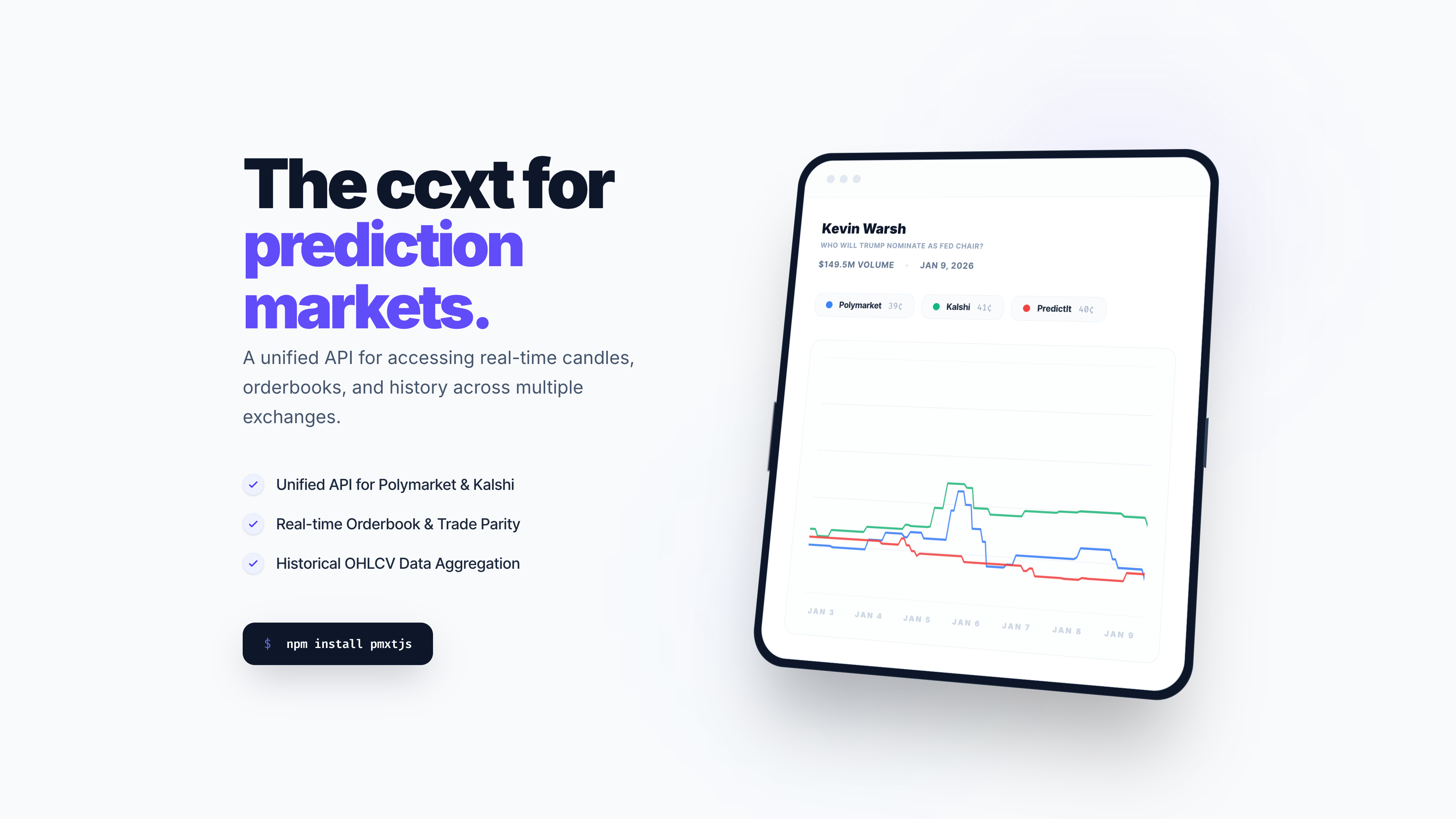 CCXT for Prediction Markets - Main product screenshot demonstrating key features and user interface