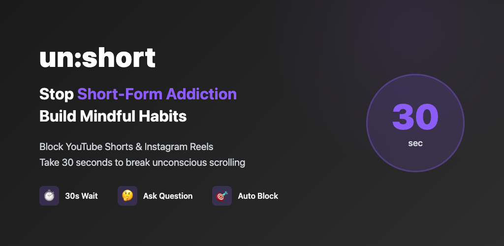 un:short - Main screenshot showing features and interface