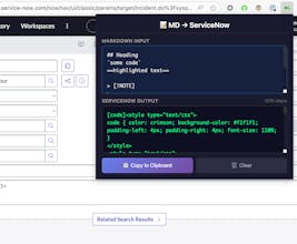Markdown to ServiceNow gallery image