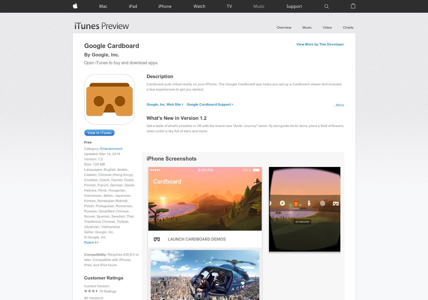 Google Cardboard for iOS