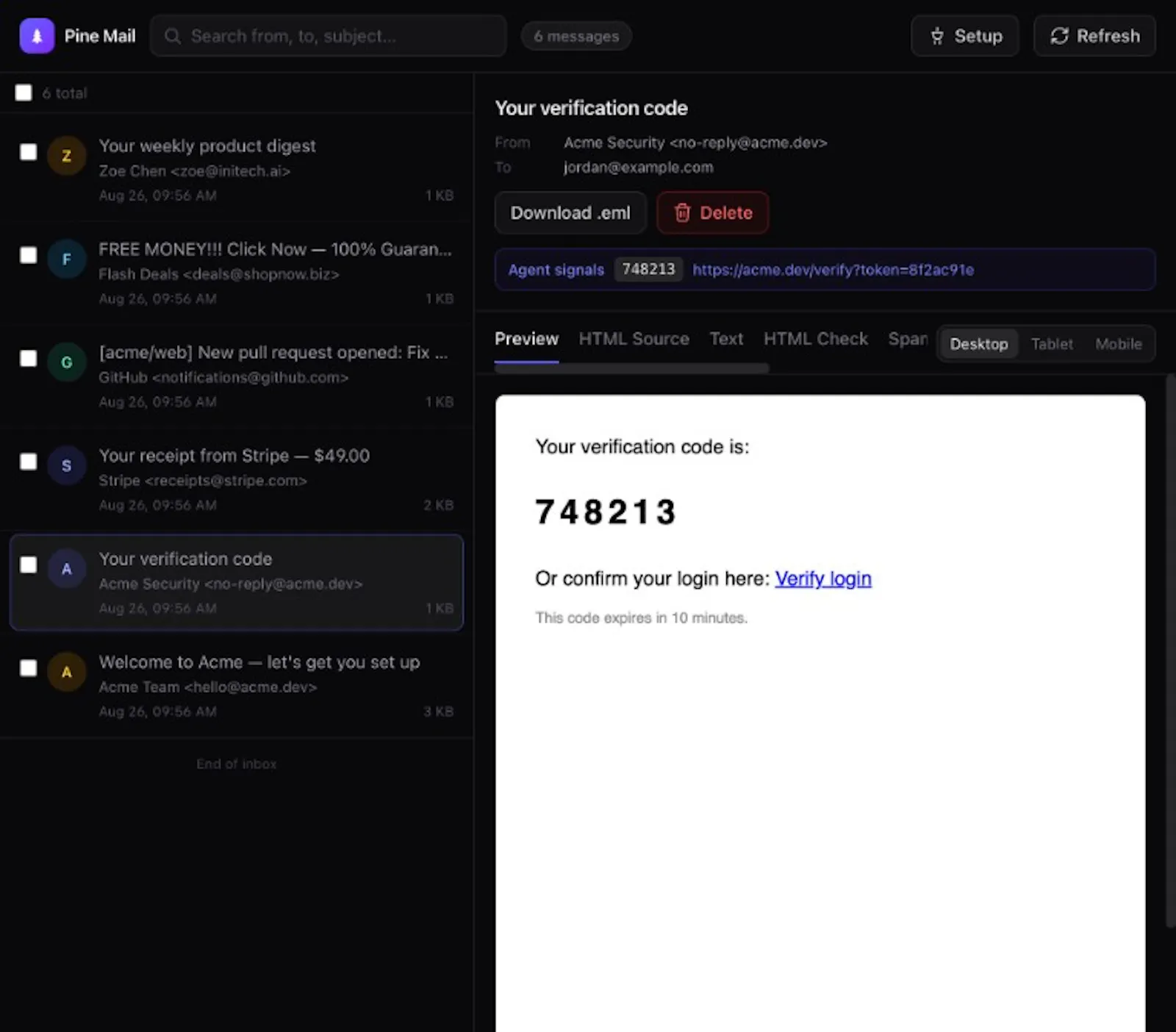 PineMail screenshot 5