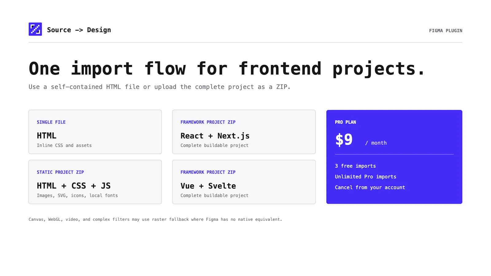 Source → Design: HTML, React to Figma screenshot 3