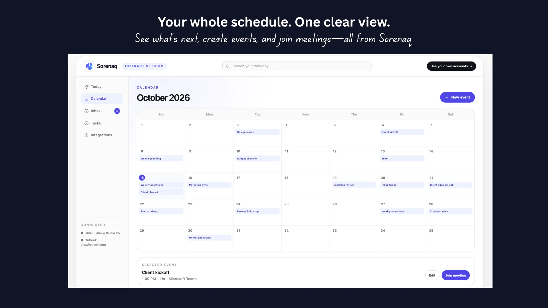 Sorenaq — Your workday, connected. gallery image