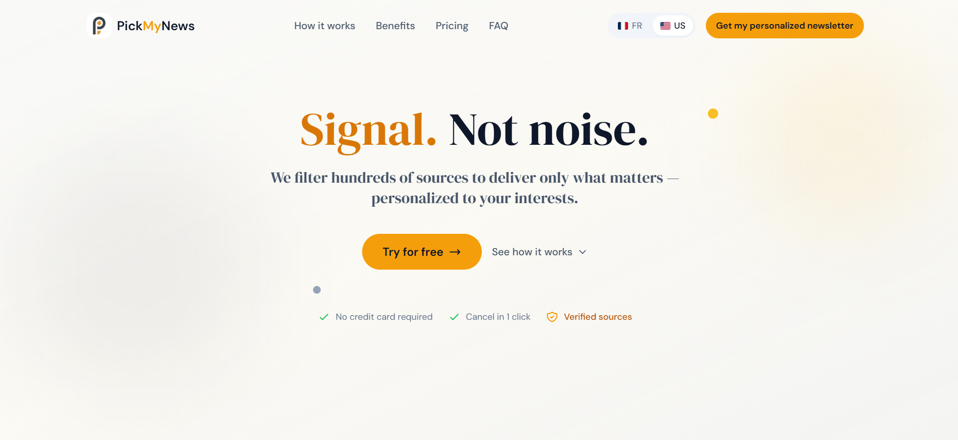 PickMyNews - Main product screenshot demonstrating key features and user interface