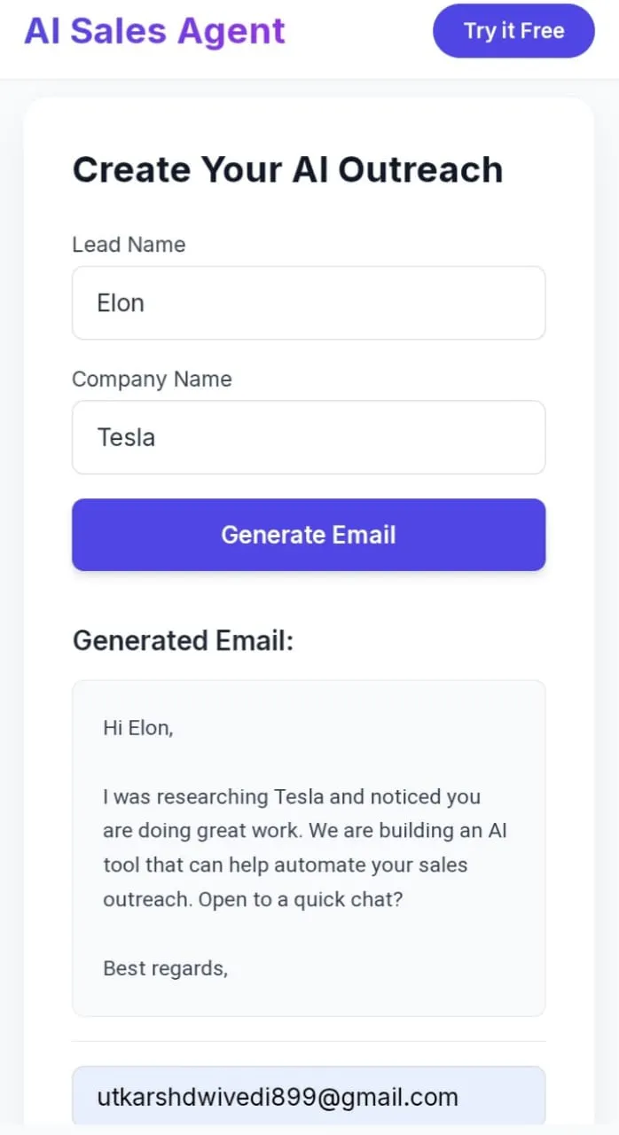 AI sales Agent gallery image