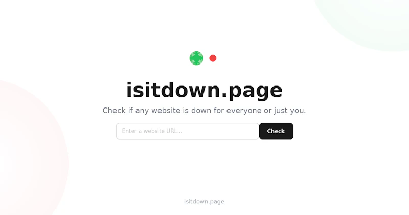 isitdown.page screenshot 1