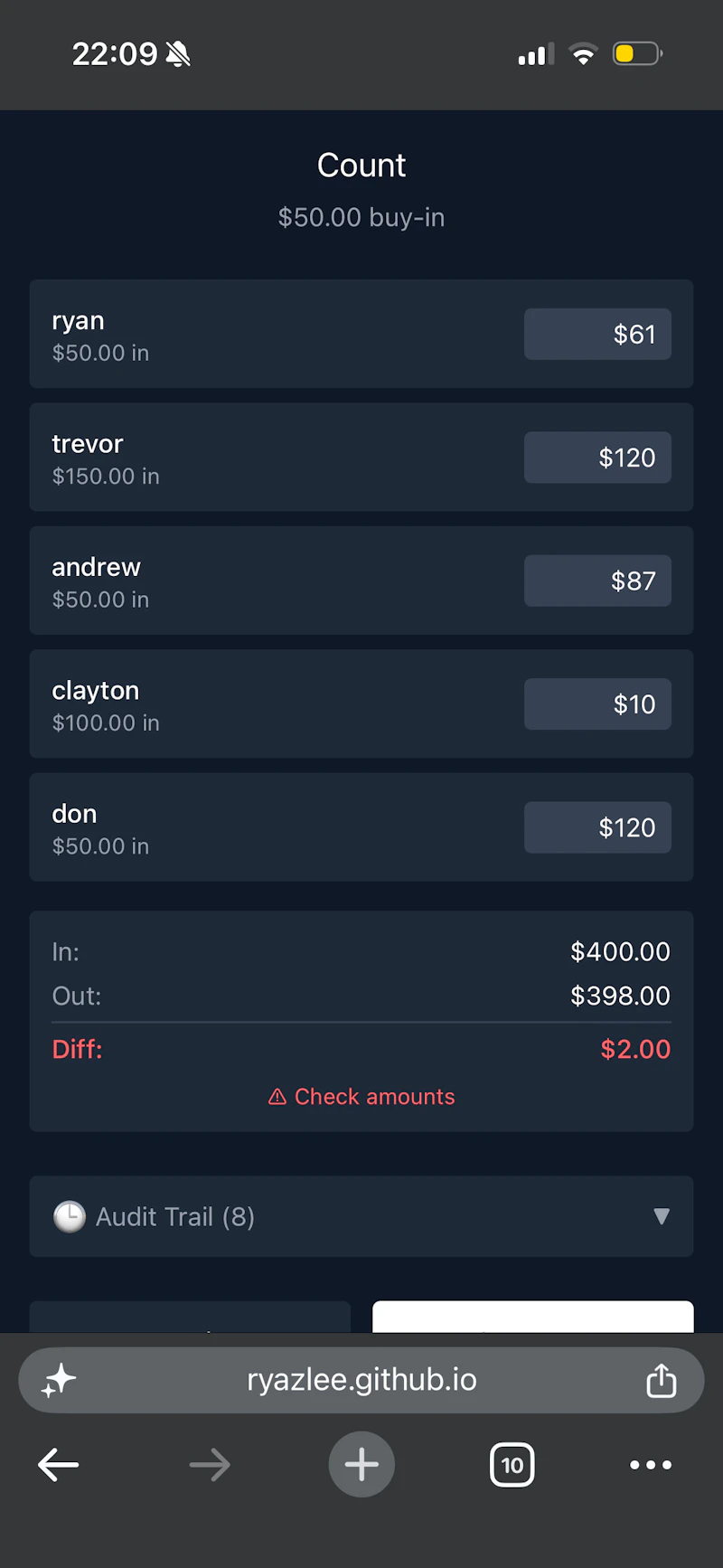 Poker Session Manager screenshot 1