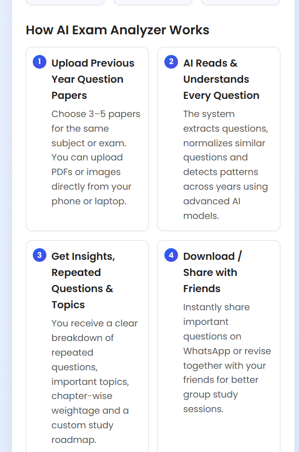 AI Exam Analyzer - Screenshot 2 showing product features and functionality