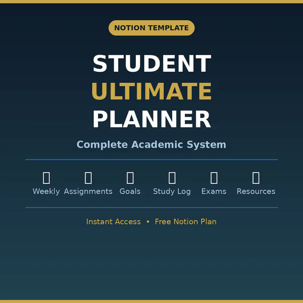 Student planner notion template gallery image