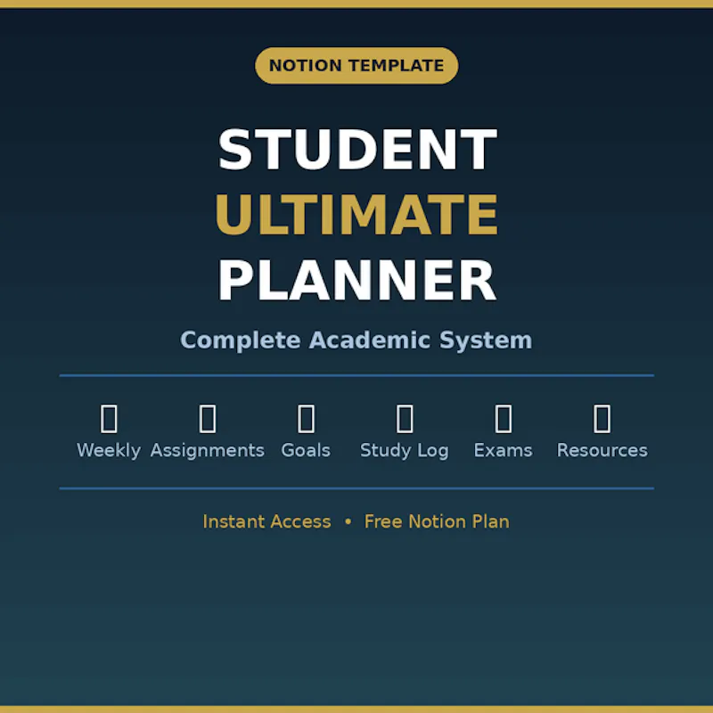 Student planner notion template screenshot 1