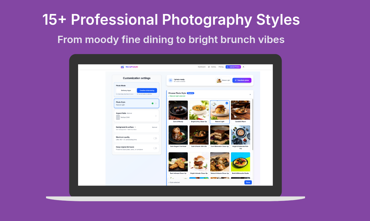 MenuPhotoAI gallery image