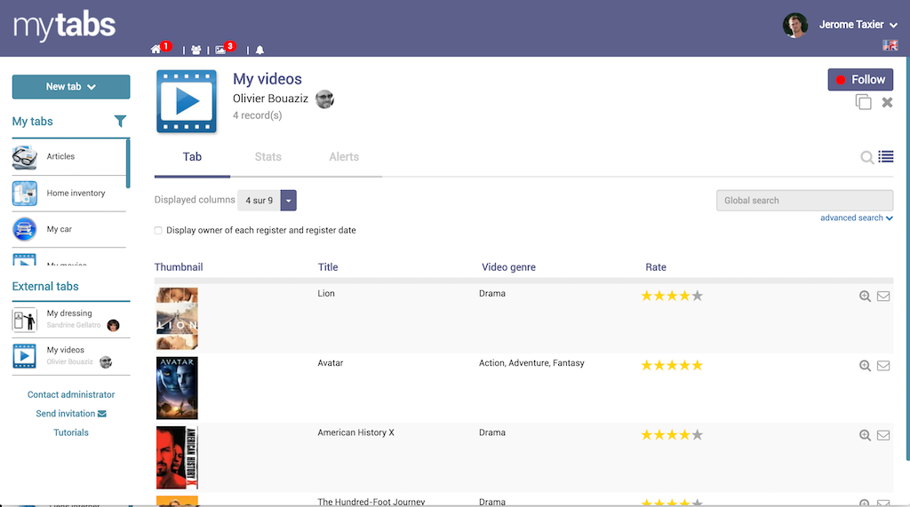 myTabs - database gallery image