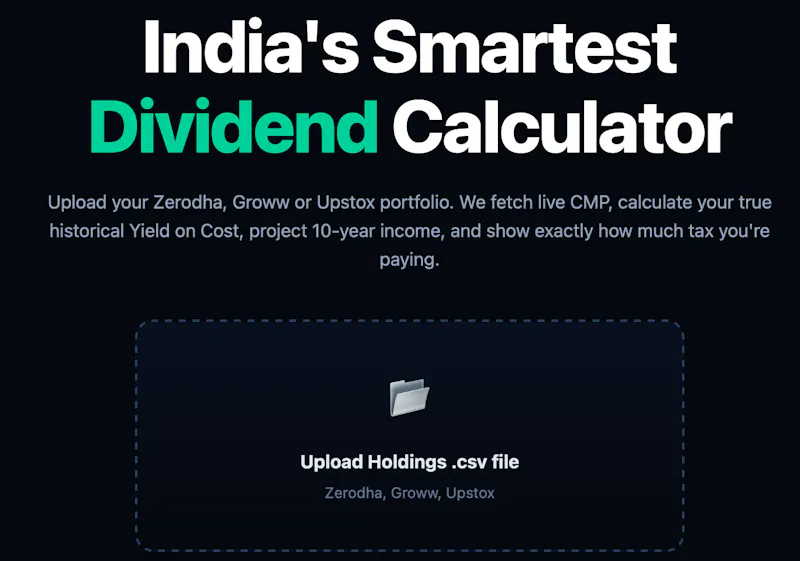 Dividend Calculator and Planner India screenshot 1