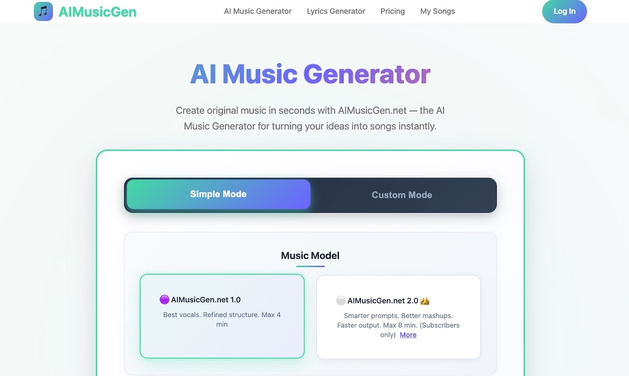 Média AIMUSICGEN.NET - Générateur de musique AI - Générateur de musique AI, IA de texte à musique, chanson personnalisée AI 1