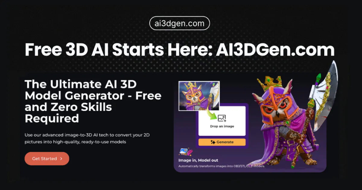AI 3D Model Generator 项目横幅