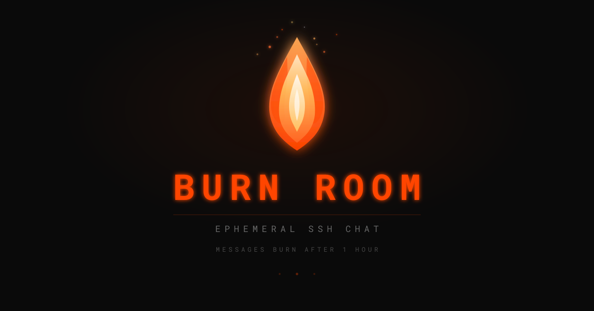 Burn Room — Ephemeral SSH Chat gallery image