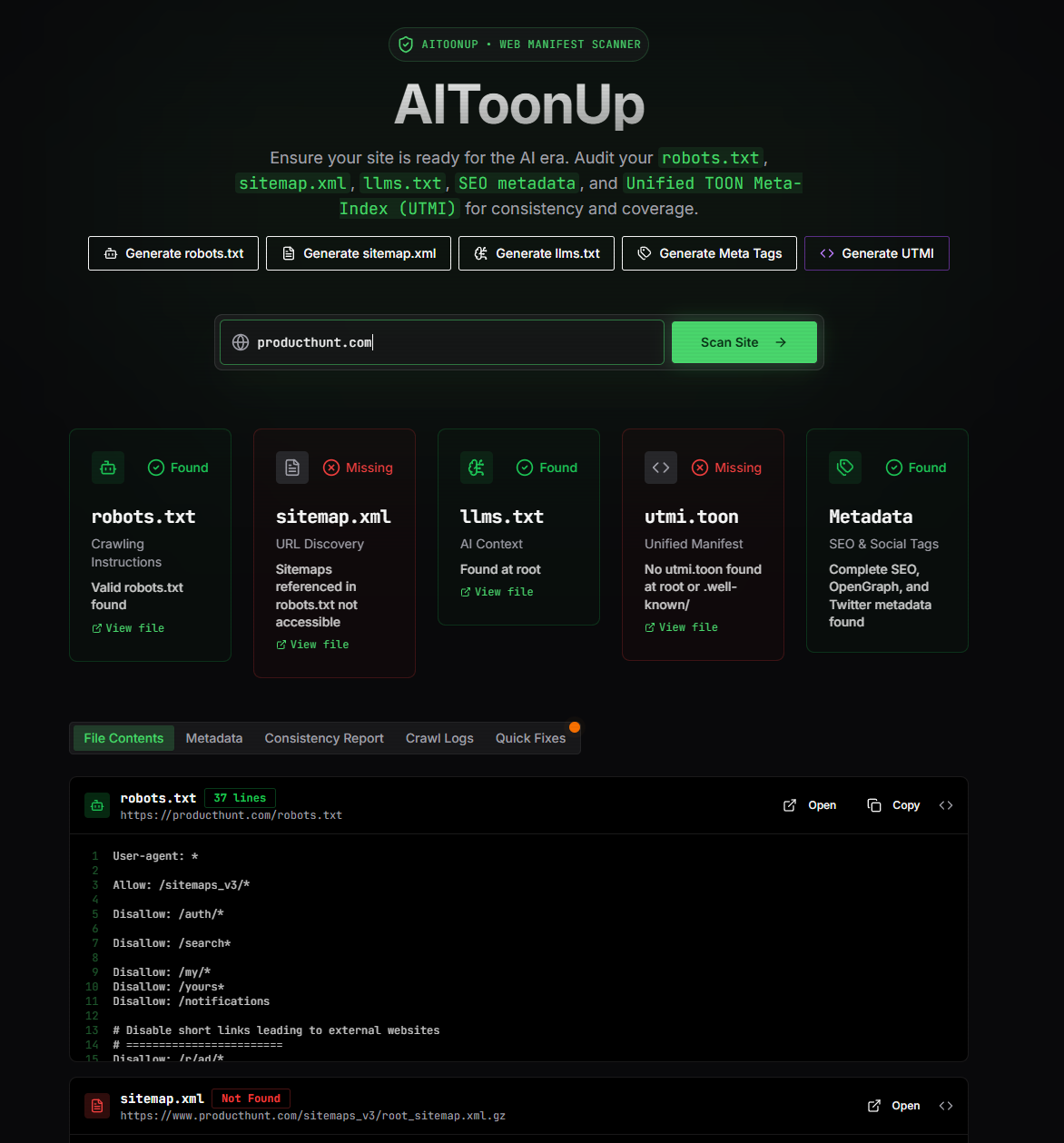 AIToonUp.com MVP launch gallery image
