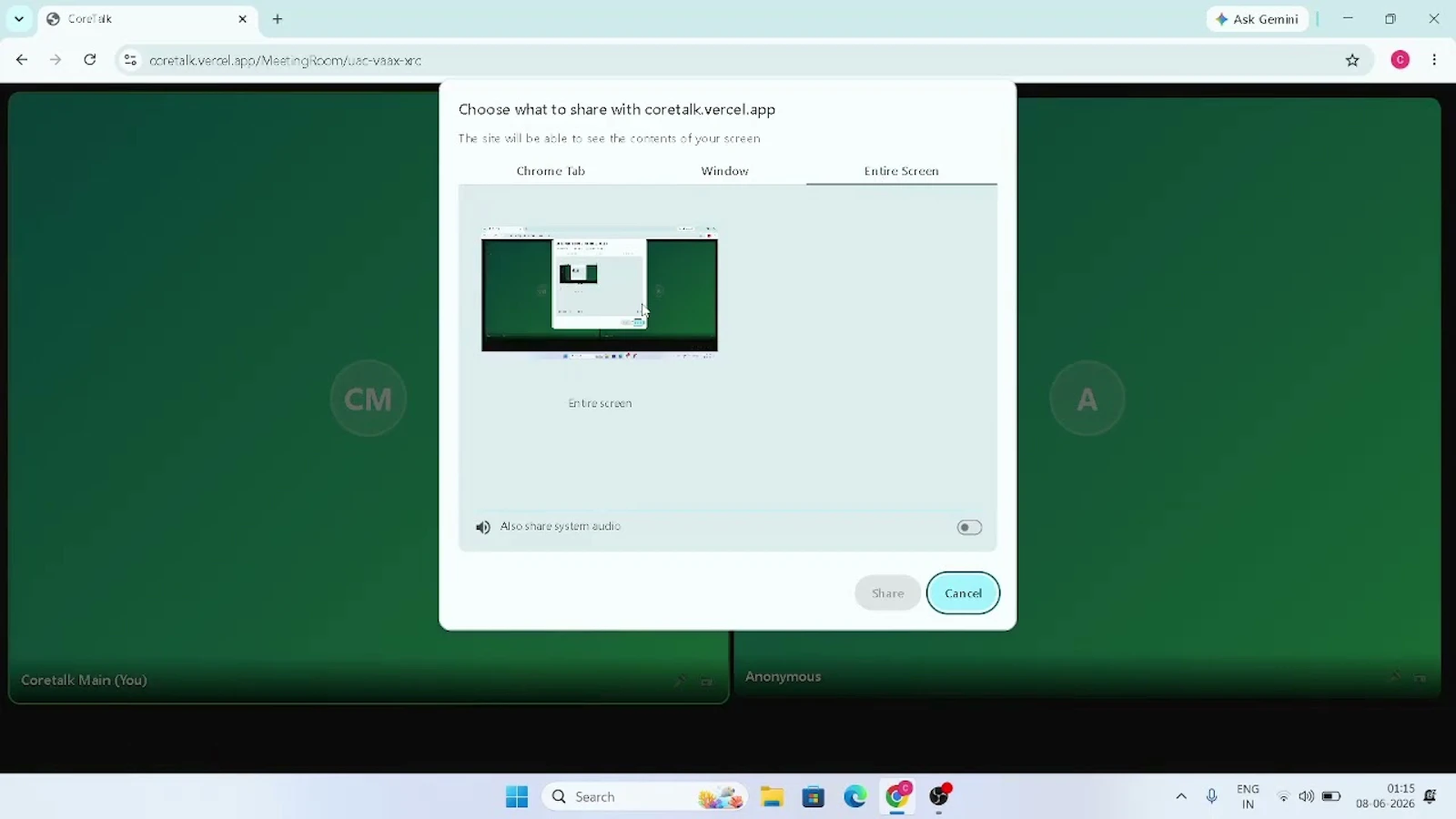 CoreTalk screenshot 1 (video preview)