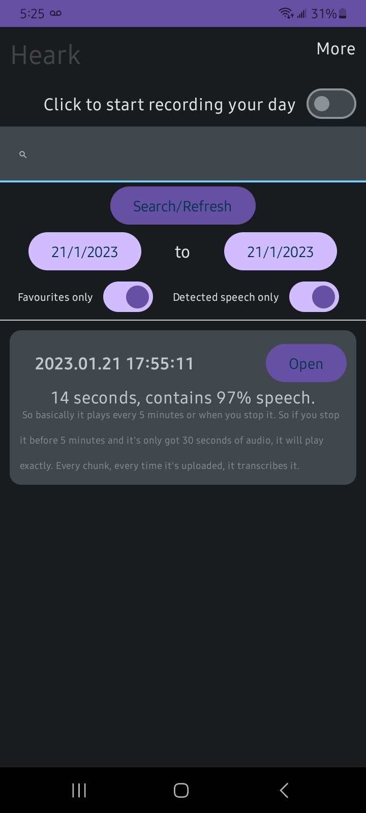 Hear - Günlük hayatınızı Android'e kaydedin, yazın ve arayın medya 4