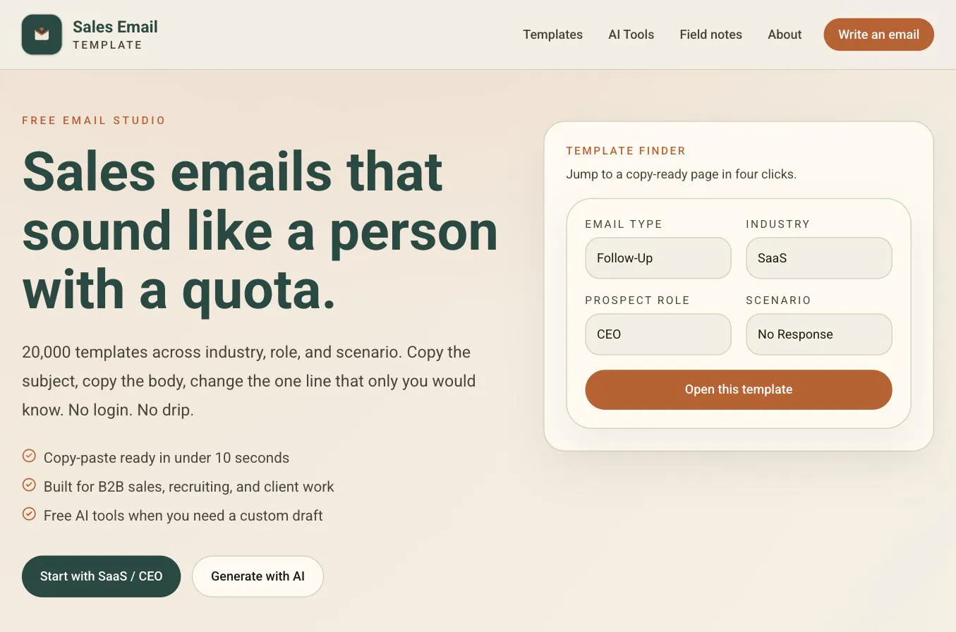 Sales Email Template