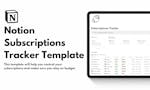 Notion Subscriptions Tracker Template image