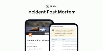 Incidents Post Mortem - Notion Template gallery image