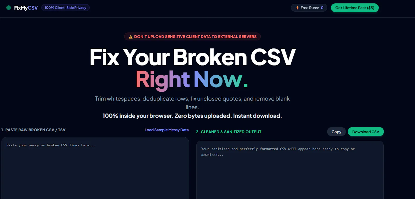 Fix Your Broken CSV Right Now screenshot 1