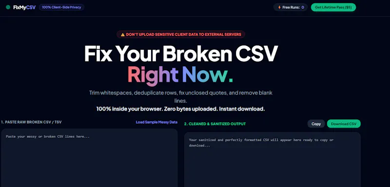 Fix Your Broken CSV Right Now screenshot 1