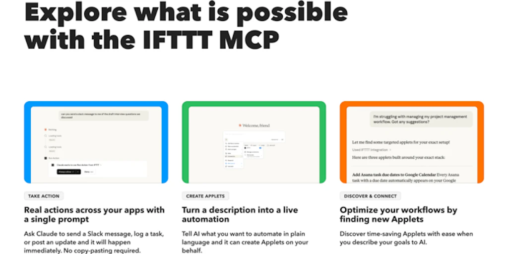 IFTTT MCP:將 AI 模型連接至數千款應用程式