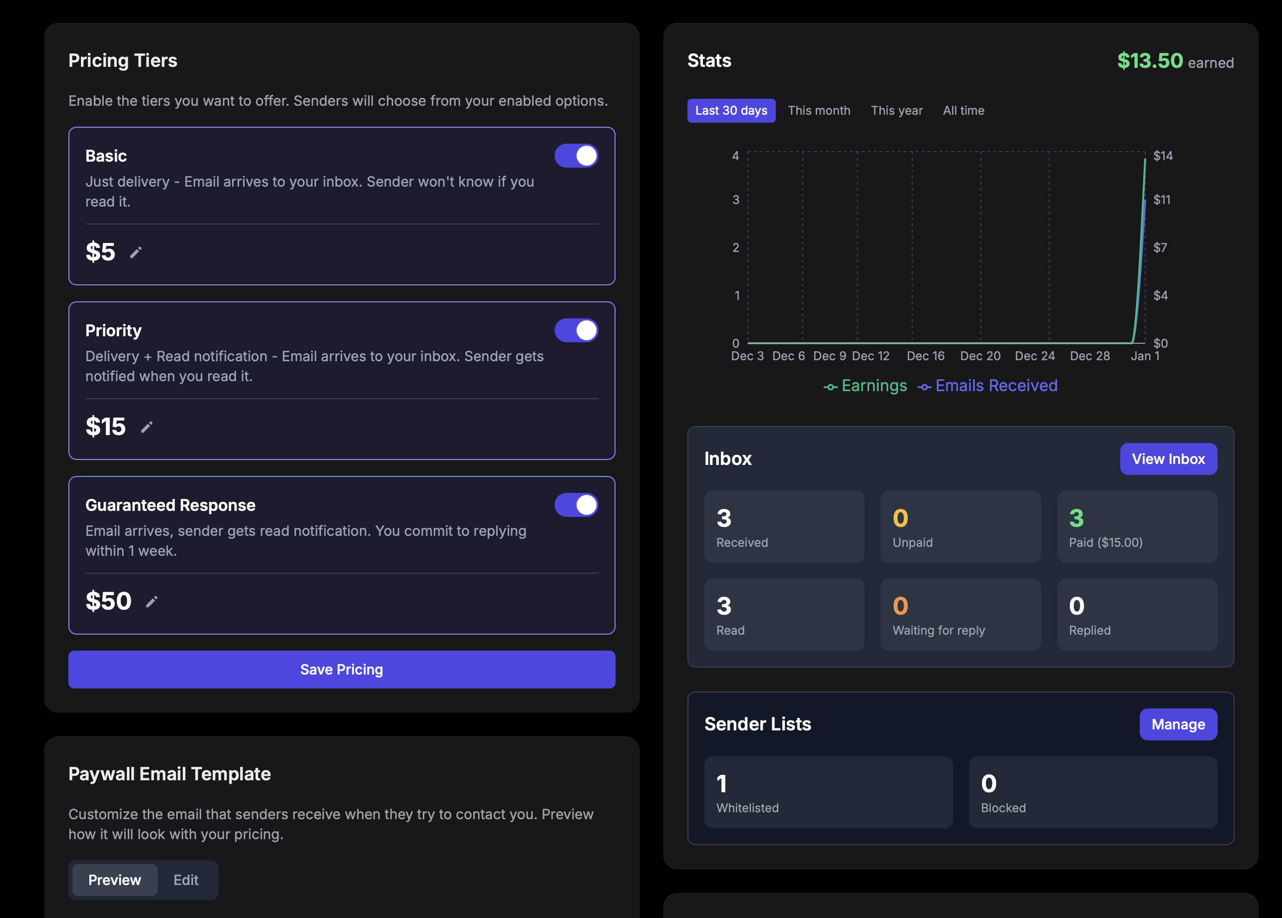 VipInbox - Screenshot 2 showing product features and functionality