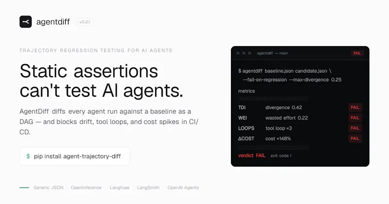 AgentDiff screenshot 1
