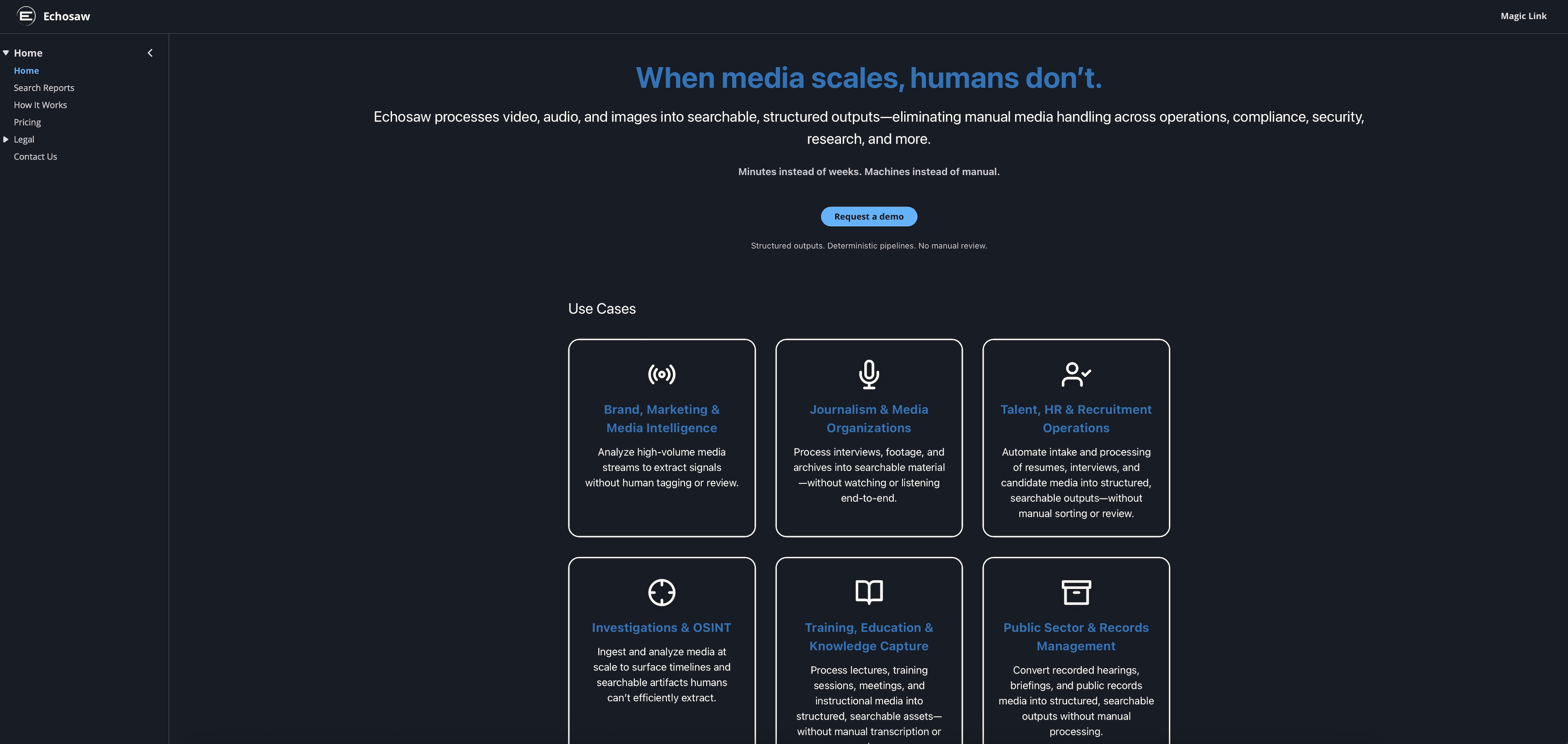 Echosaw - Main product screenshot demonstrating key features and user interface