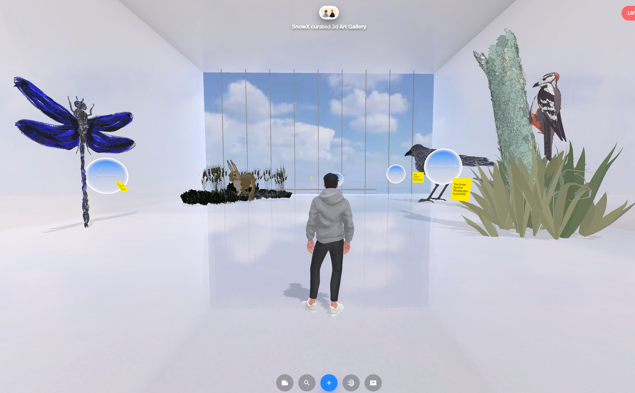وسائط Snowx برعاية المعرض الفني ثلاثي الأبعاد على المكاني - معرض فنان VR المنسق على سطح المكتب 3