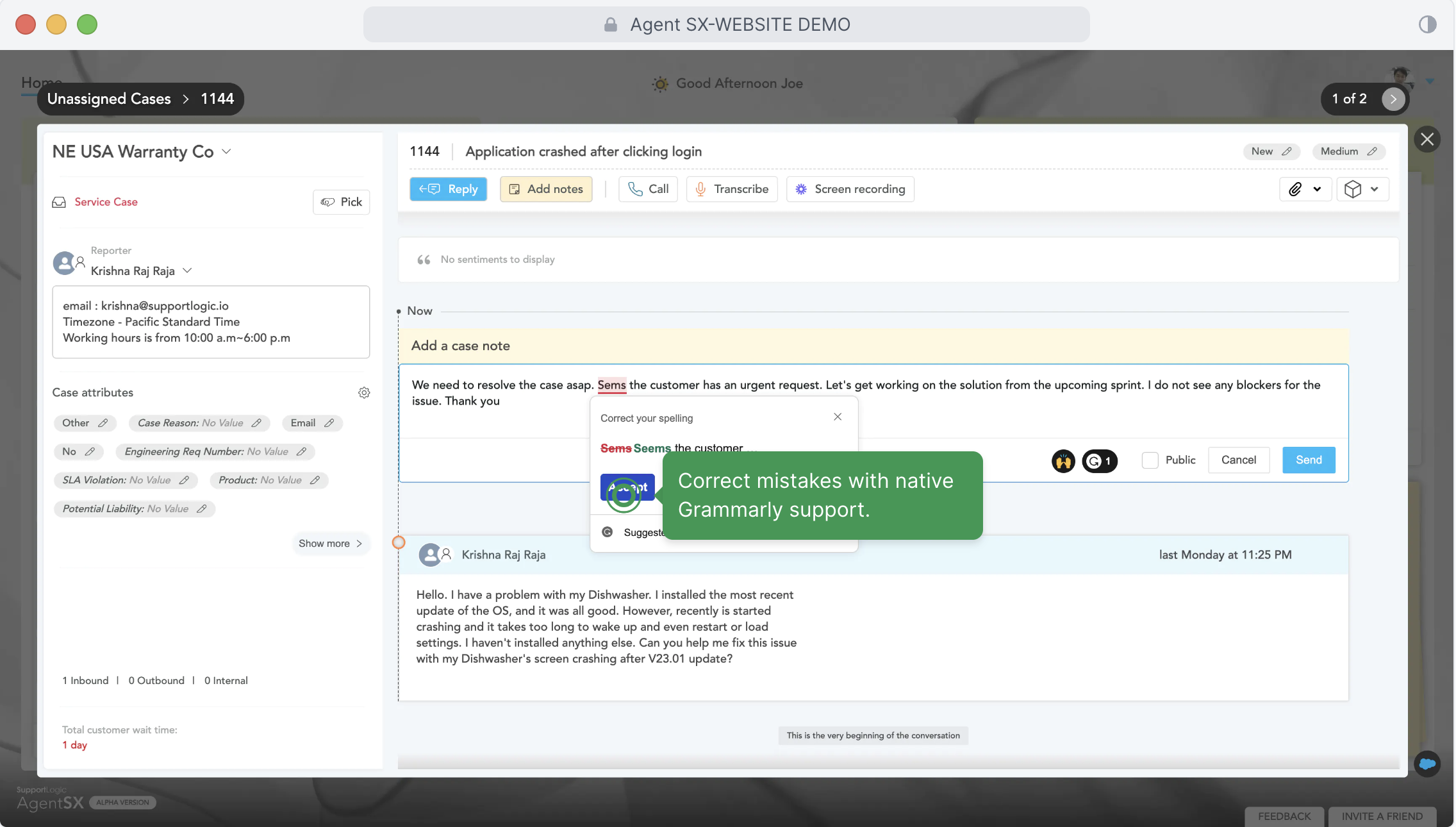 SupportLogic: Agent SX - Stufen Sie Ihre Support -Organisation mit Agent SX auf Medien 7