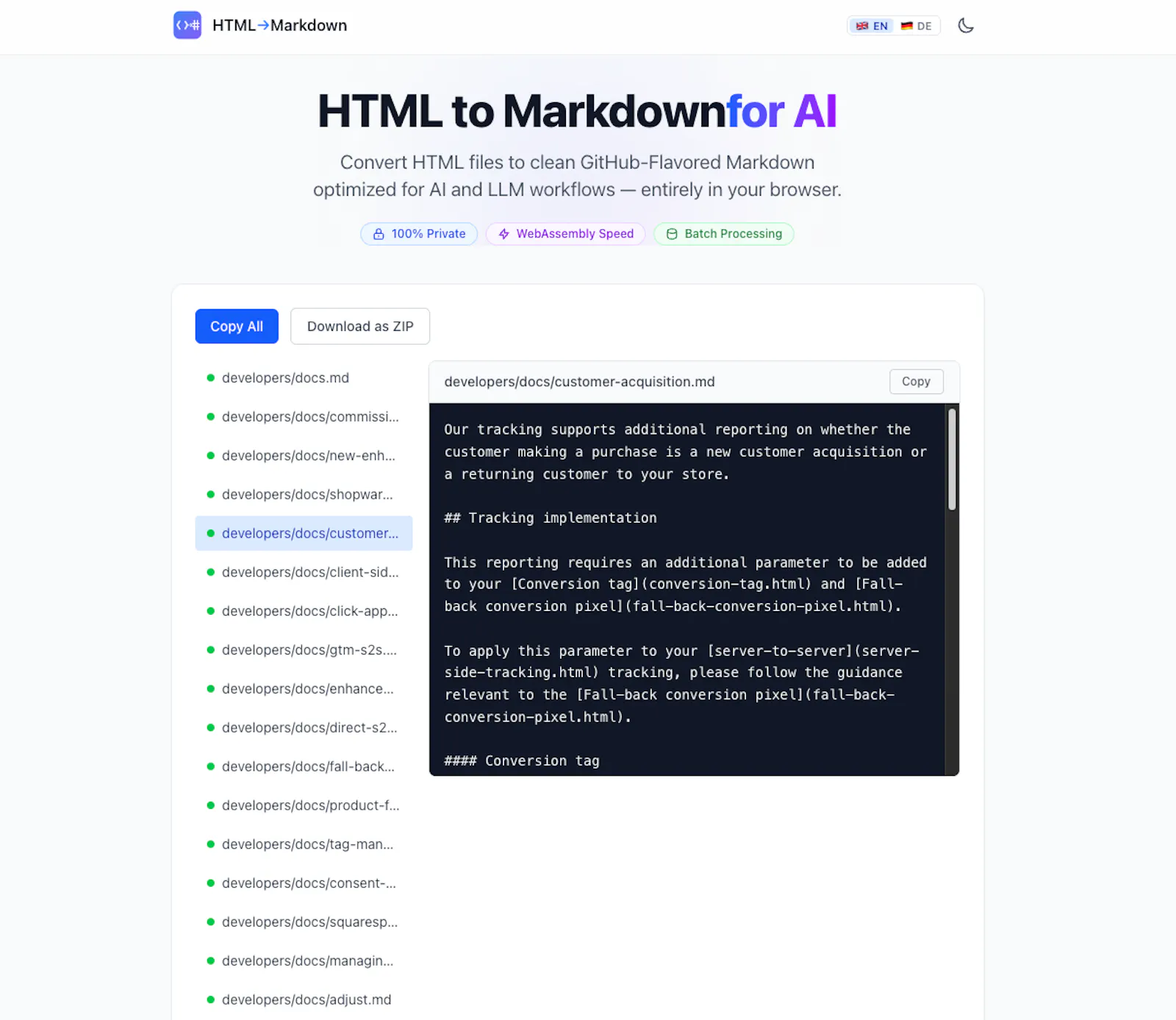 html-to-markdown-ai screenshot 2