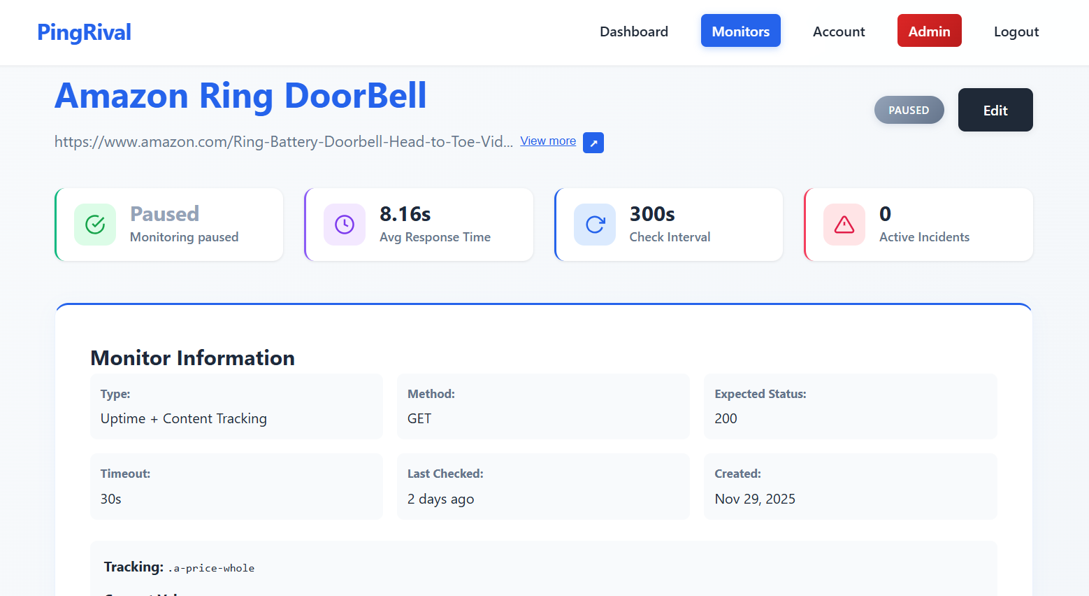 PingRival - Screenshot 3 showing product features and functionality