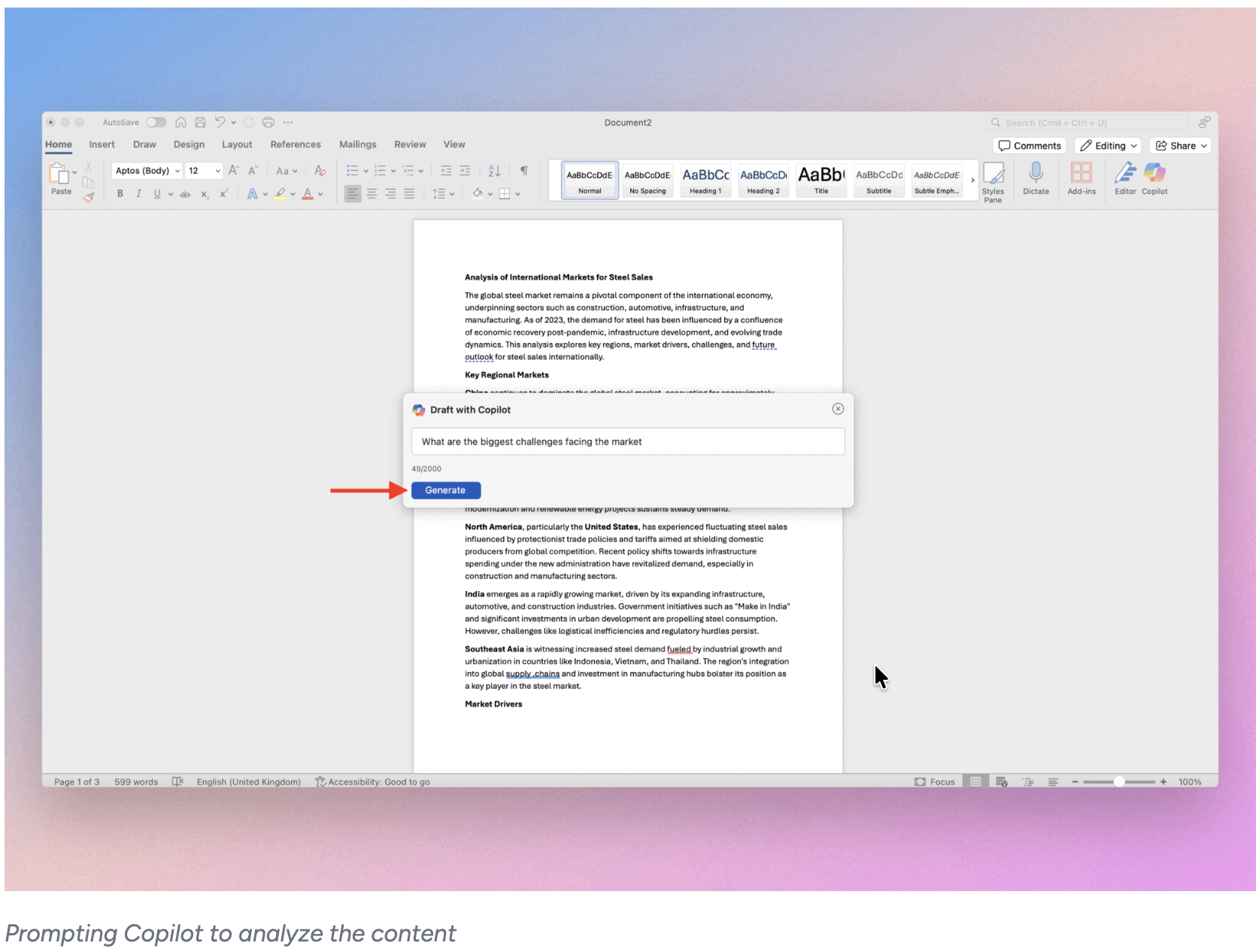 Copilot in Word gallery image