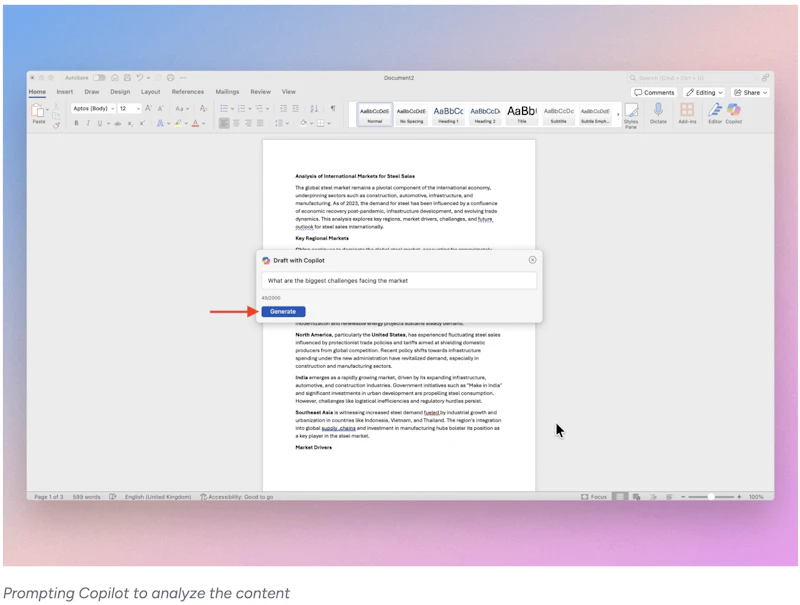 Copilot in Word screenshot 19