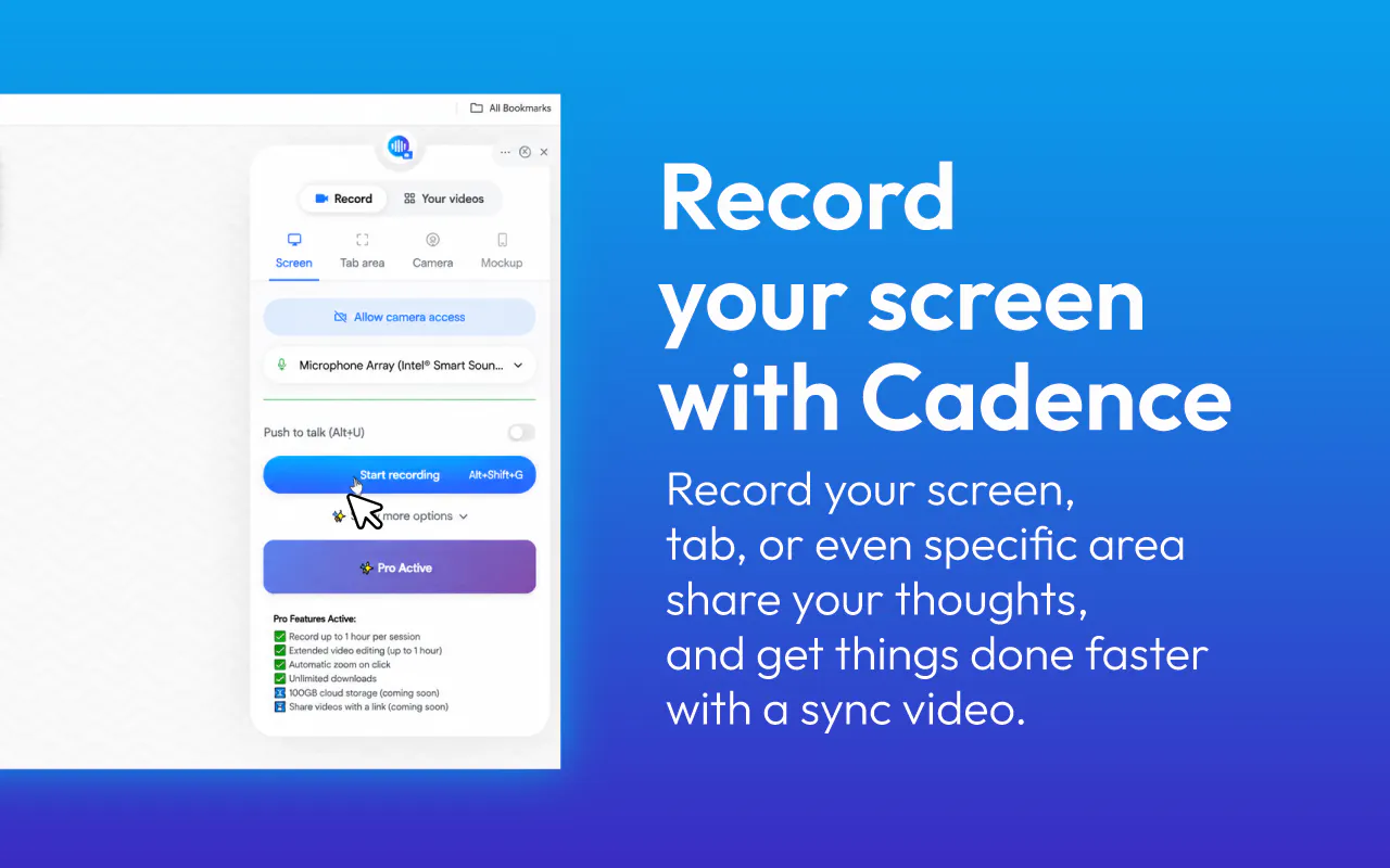 startuptile Cadence-Record Once Send Confidently