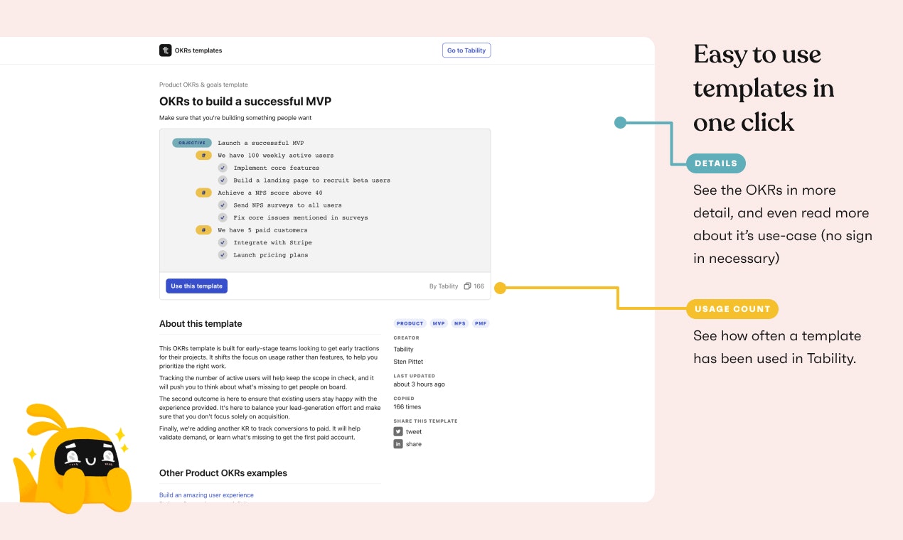 OKRs templates gallery image