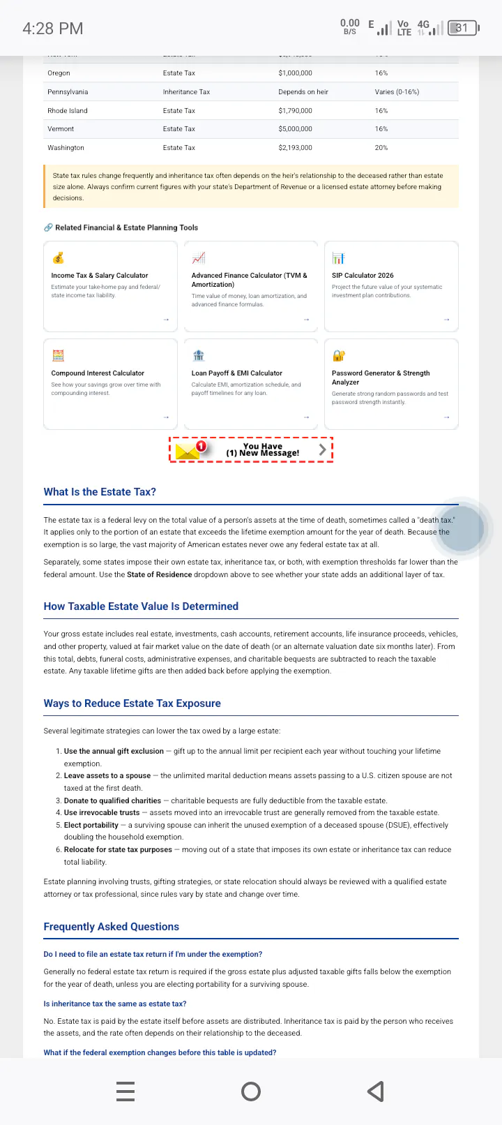 Estate Tax & Inheritance Calculator gallery image