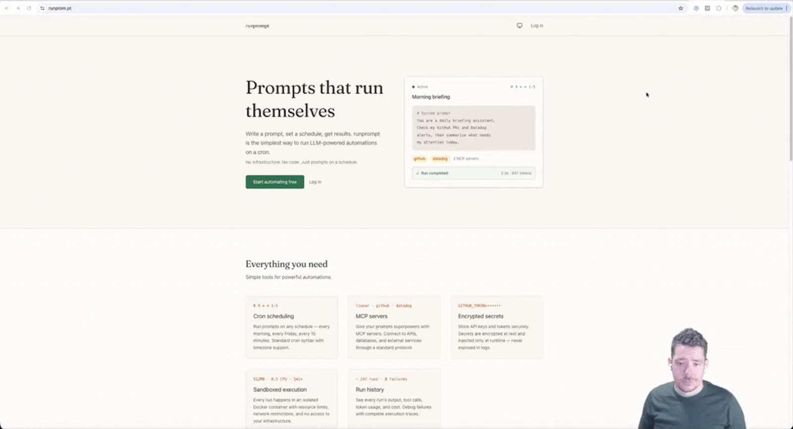 runprompt screenshot 1 (video preview)