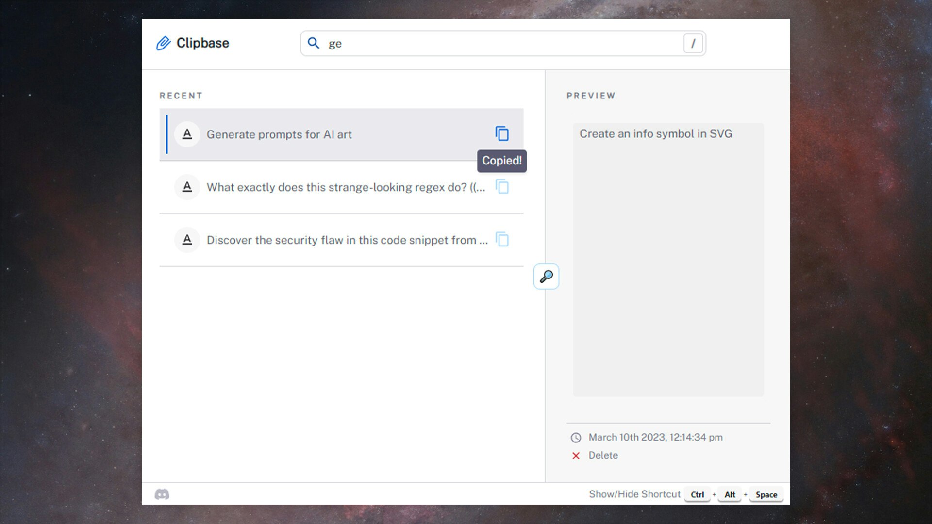Clipbase - Менеджер истории буфера обмена для Windows медиа 5