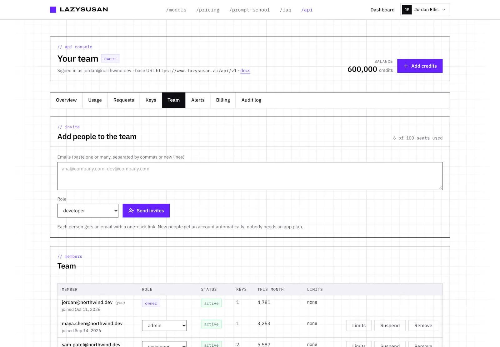 LazySusan: AI API Management for Teams screenshot 4
