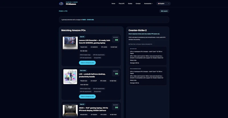 PC4Games — Free Gaming PC Finder 2026 screenshot 2