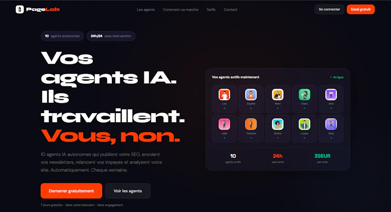 PageLab — 10 Agents IA Autonomes  screenshot 2