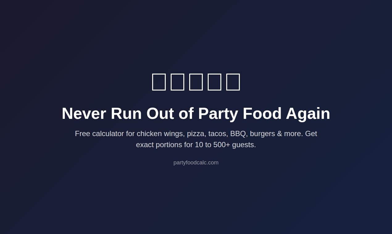 PartyFoodCalc - Main product screenshot demonstrating key features and user interface