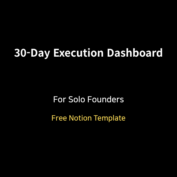 Solo Founder's 30Day Execution Dashboard