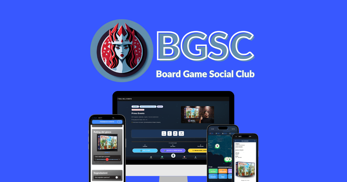 Board Game Social Club - Main product screenshot demonstrating key features and user interface