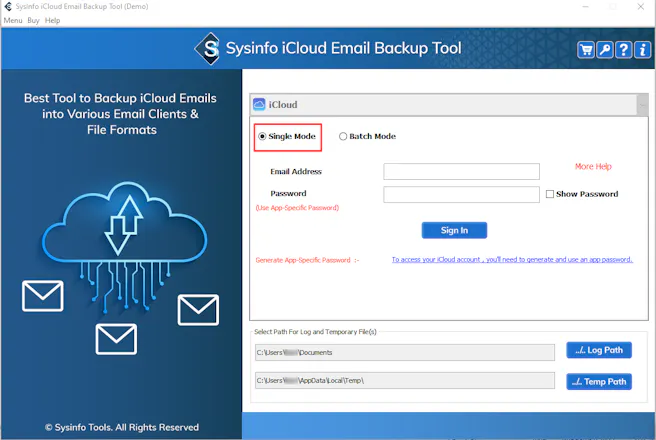 Sysinfo iCloud Email Backup Tool gallery image
